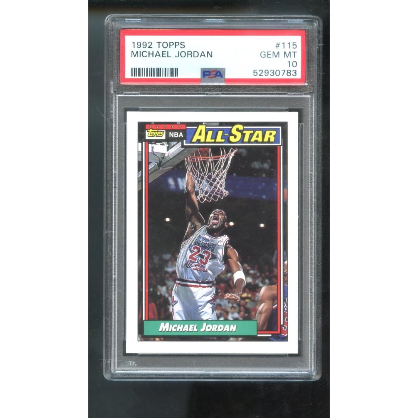 1992-93 Topps #115 Michael Jordan PSA 10 Graded Basketball Card 