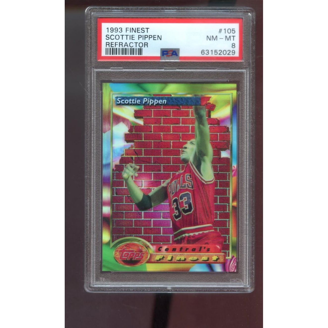 1993-94 Topps Finest REFRACTOR #105 Scottie Pippen PSA 8 Graded 
