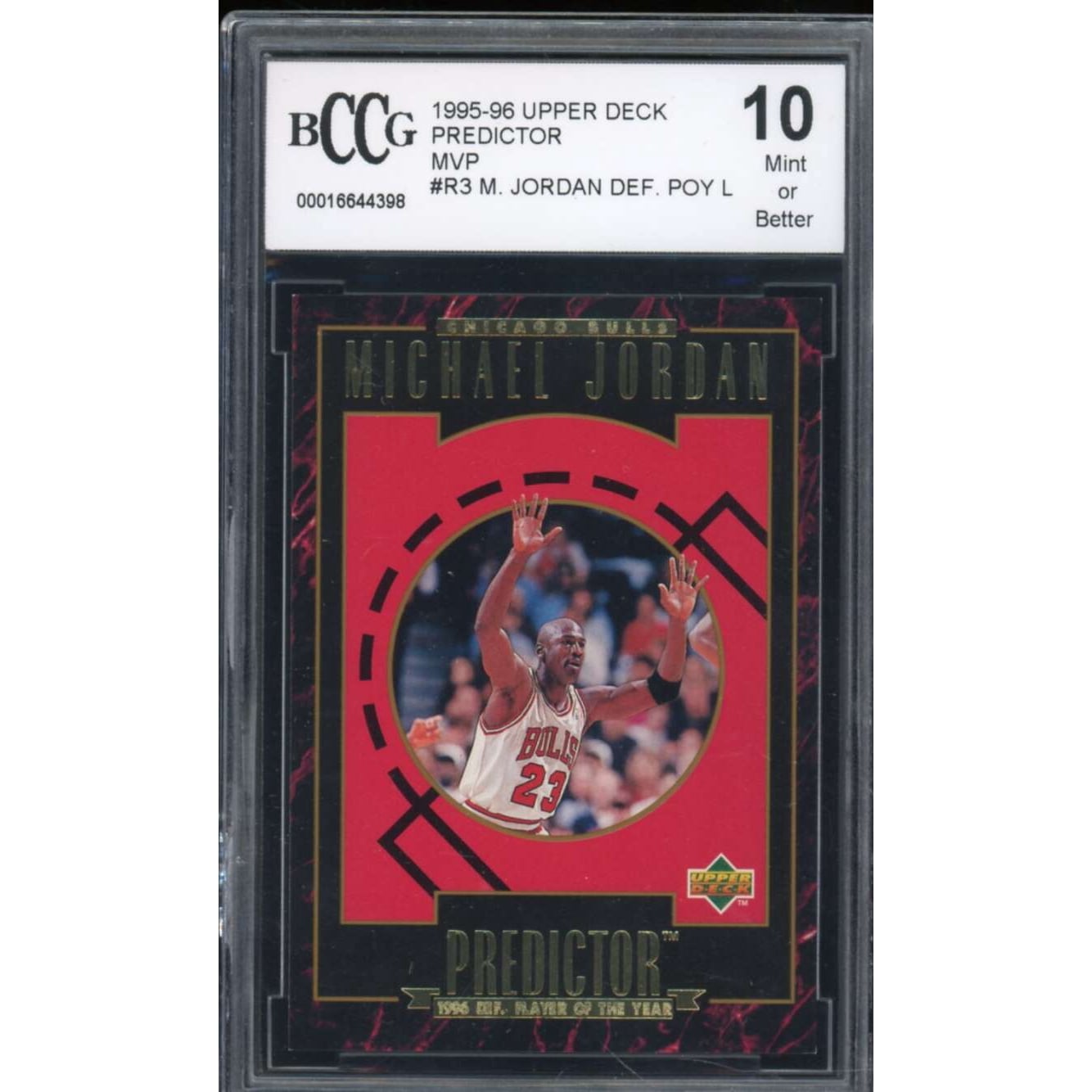 1995-96 Upper Deck Predictor MVP #R3 Michael Jordan Card BGS BCCG 