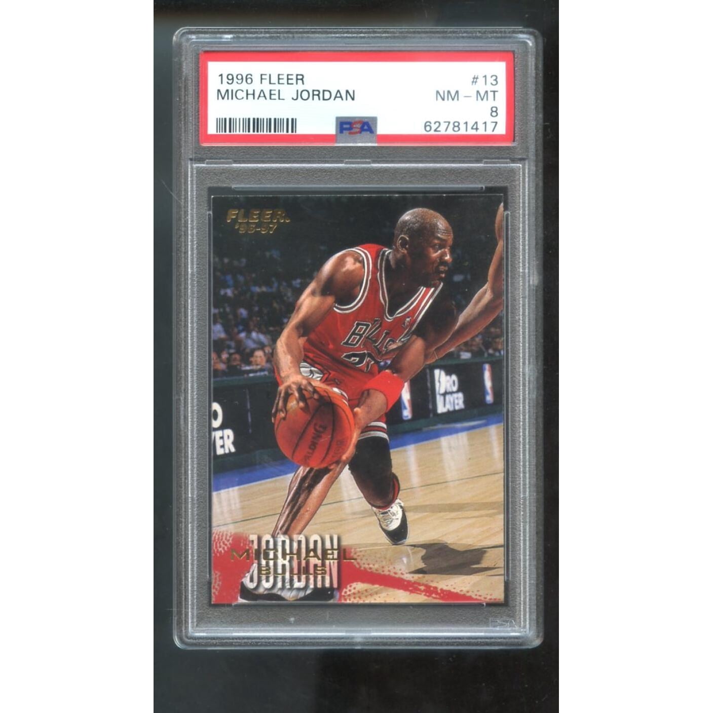 1996-97 Fleer #13 Michael Jordan PSA 8 Graded Basketball Card NBA 