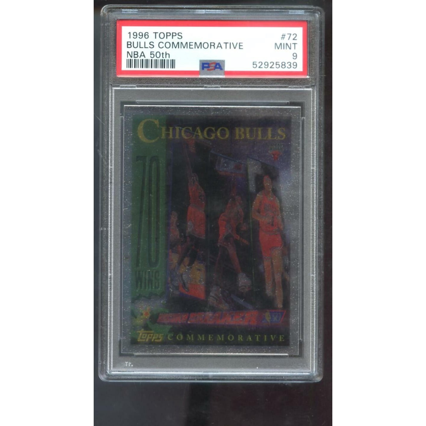 1996-97 Topps NBA 50th 72 Chicago Bulls Commemorative 70 Wins 