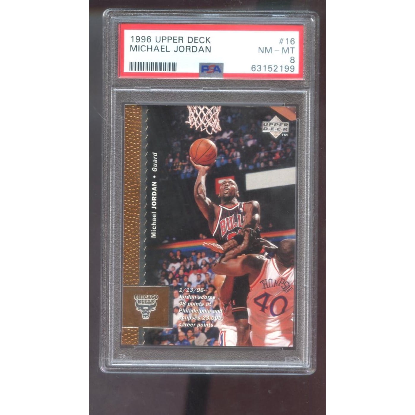 1996-97 Upper Deck 16 Michael Jordan PSA 8 Graded Basketball Card 