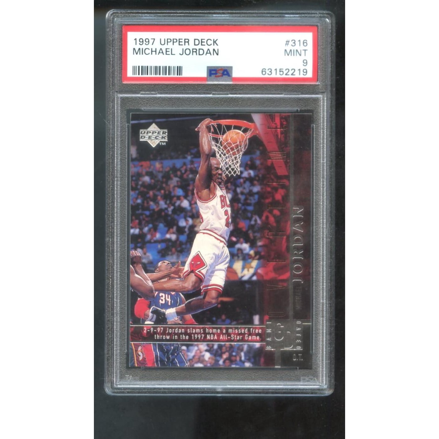 1997-98 Upper Deck Game Dated #316 Michael Jordan PSA 9 Graded 