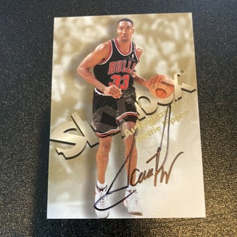 Autographed Scottie Pippen NBA Trading Cards, Autographed Trading 