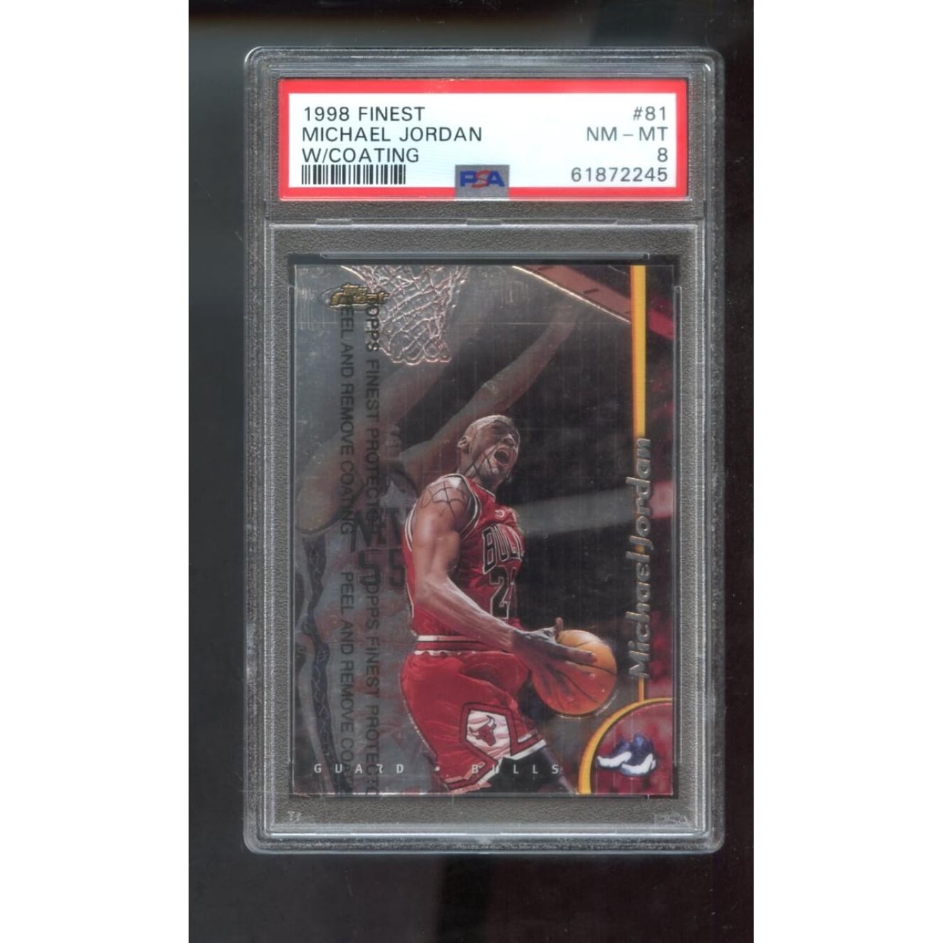 1998-99 Topps Finest #81 Michael Jordan PSA 8 Graded Basketball 
