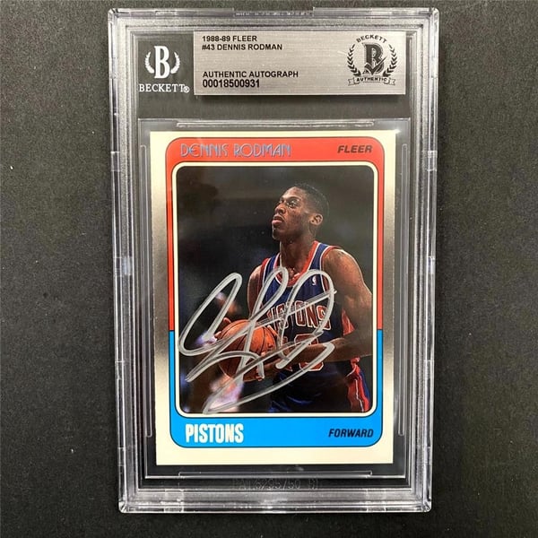Dennis Rodman autograph signed 1988-89 Fleer #43 RC rookie card 