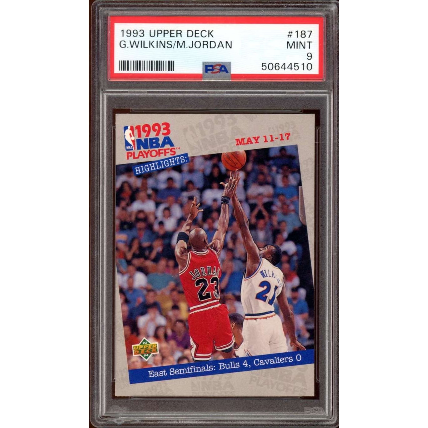 G.Wilkins/Michael Jordan Card 1993-94 Upper Deck #187 PSA 9