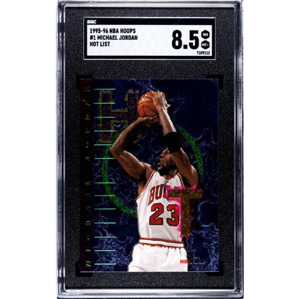 Michael Jordan 1995-96 NBA Hoops Hot List Card #1- SGC Graded 8.5 