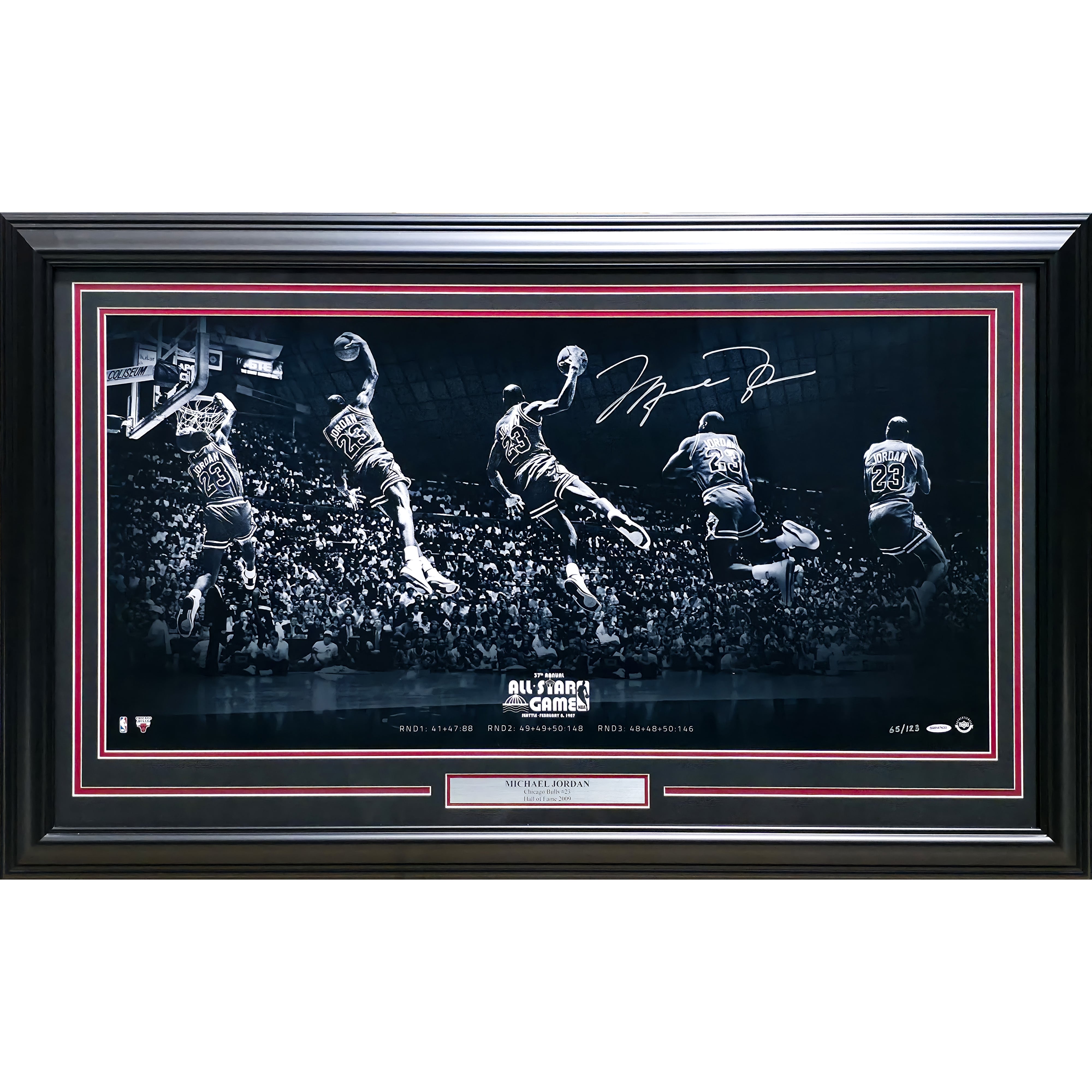 Michael Jordan Autographed Framed 18x36 