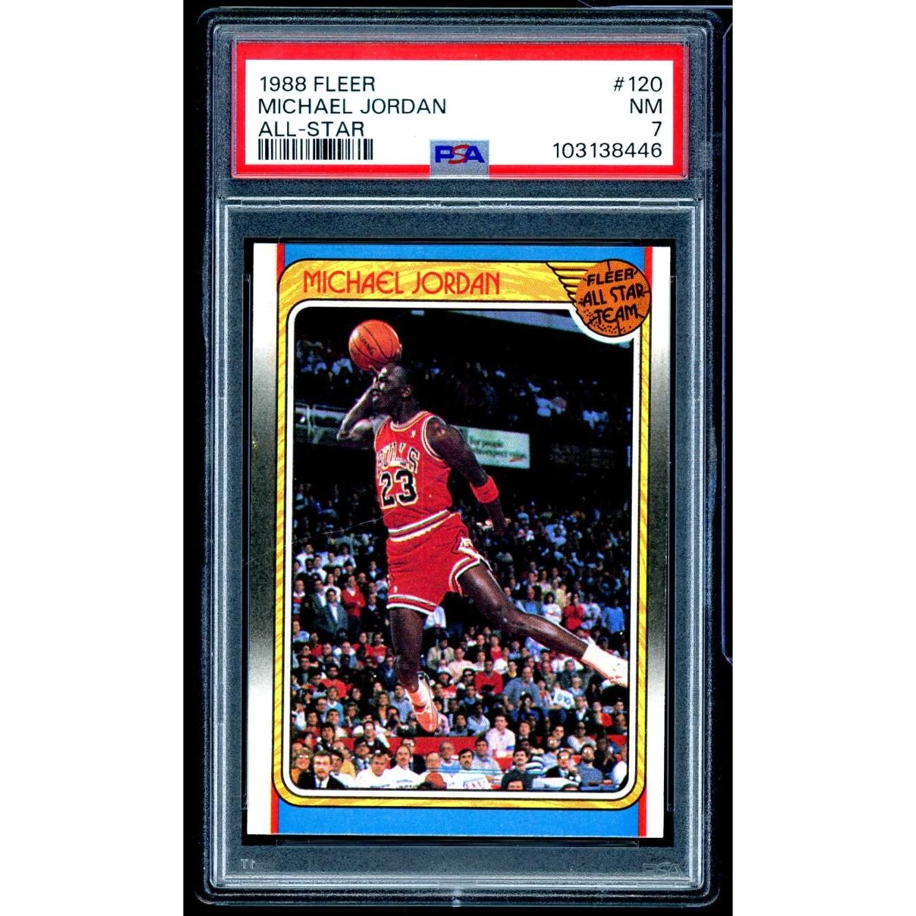 Michael Jordan Card 1988-89 Fleer All-Star #120 PSA 7