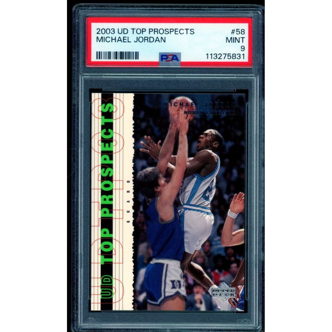 Michael Jordan Card 2003-04 UD Top Prospects #58 PSA 9