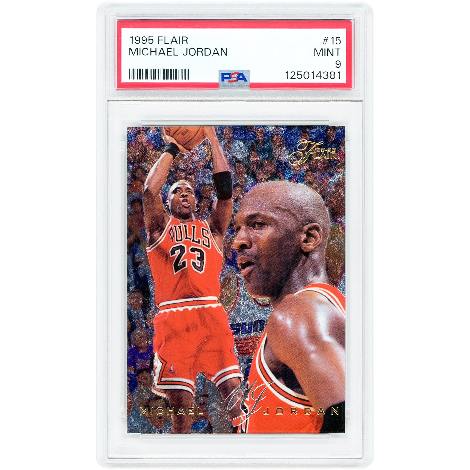 Michael Jordan Chicago Bulls 1995-96 Fleer Flair #15 PSA 