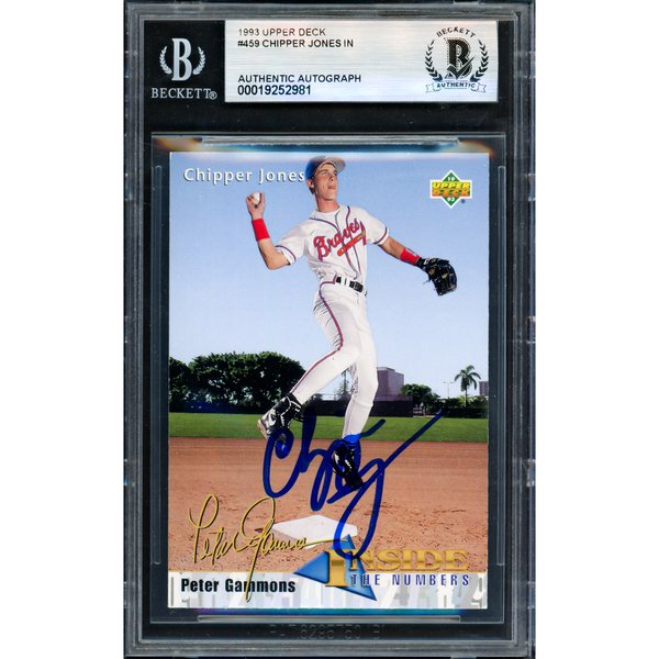 Autographed Chipper Jones MLB Trading Cards, Autographed Trading 