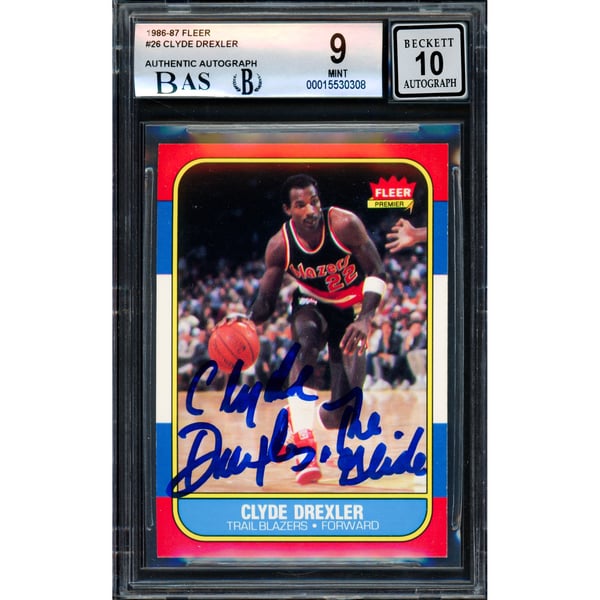 NBA Clyde Drexler Signed Trading Cards, Collectible Clyde Drexler 