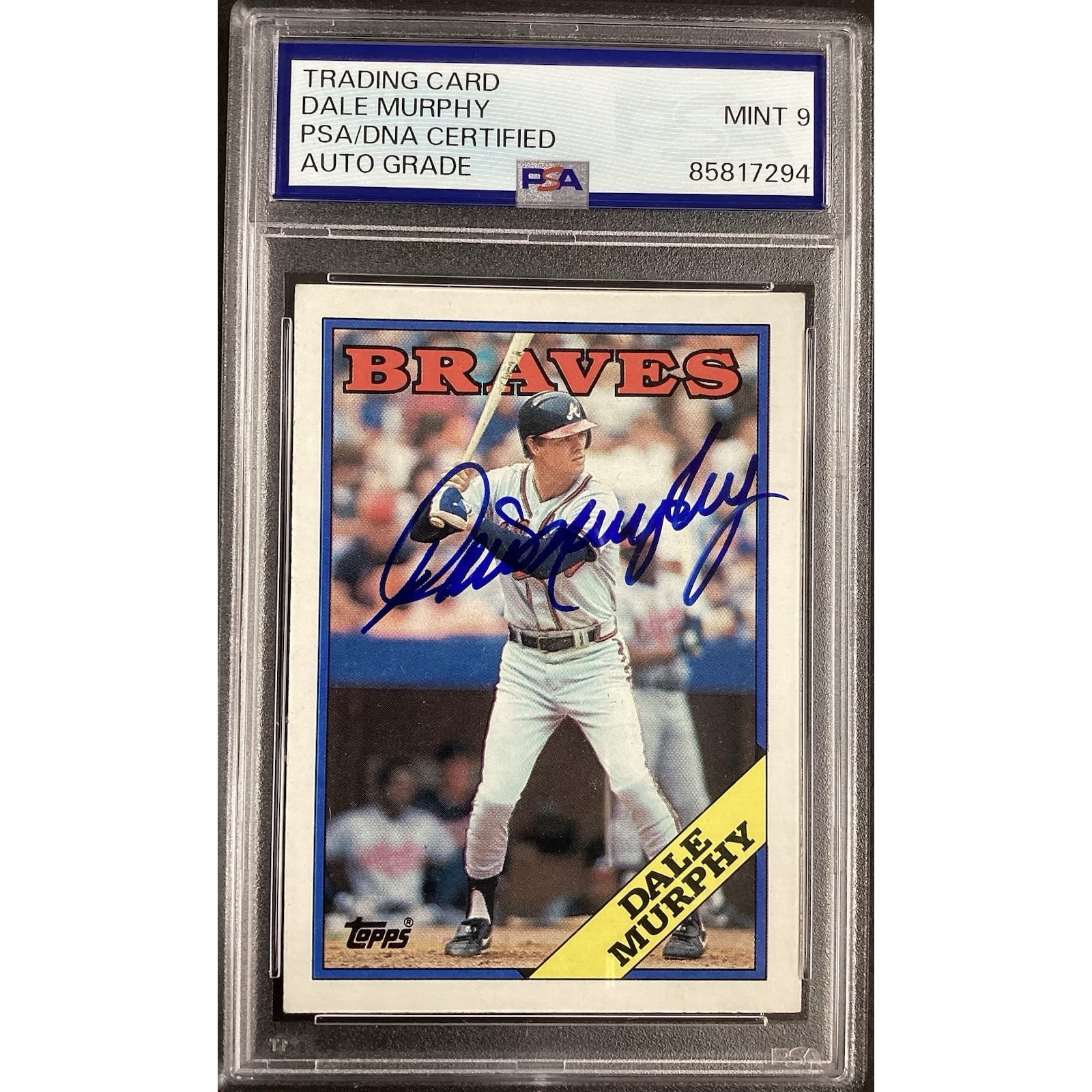 Dale Murphy Signed 1988 Topps #90 Baseball Card Atlanta Braves 