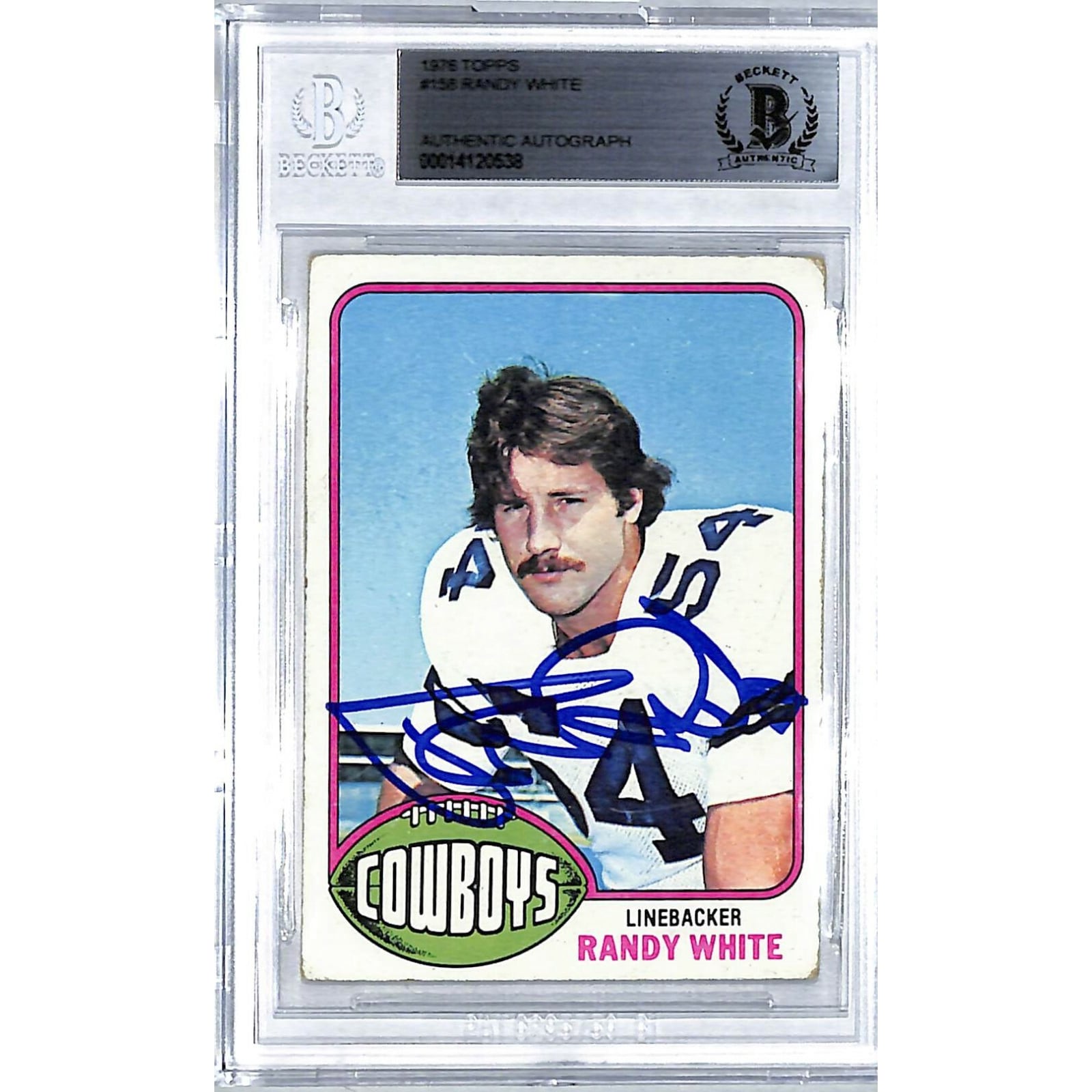1976 Topps RANDY WHITE Signed Auto Cowboys Rookie Card #158 