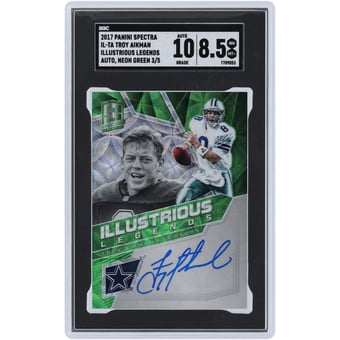 Autographed Troy Aikman NFL Trading Cards, Autographed Trading 