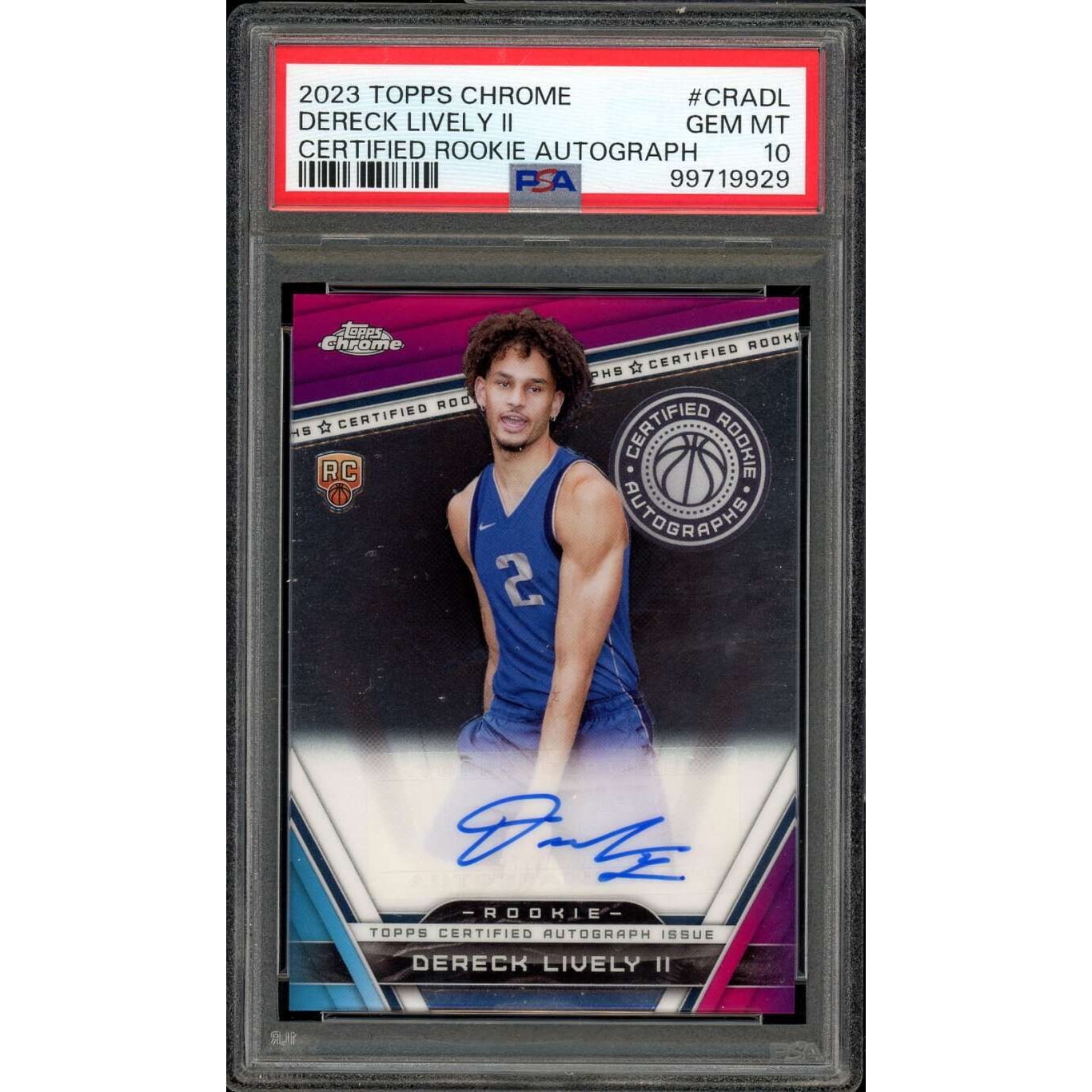 Dereck Lively II Rookie 2023-24 Topps Chrome Certified Autograph 