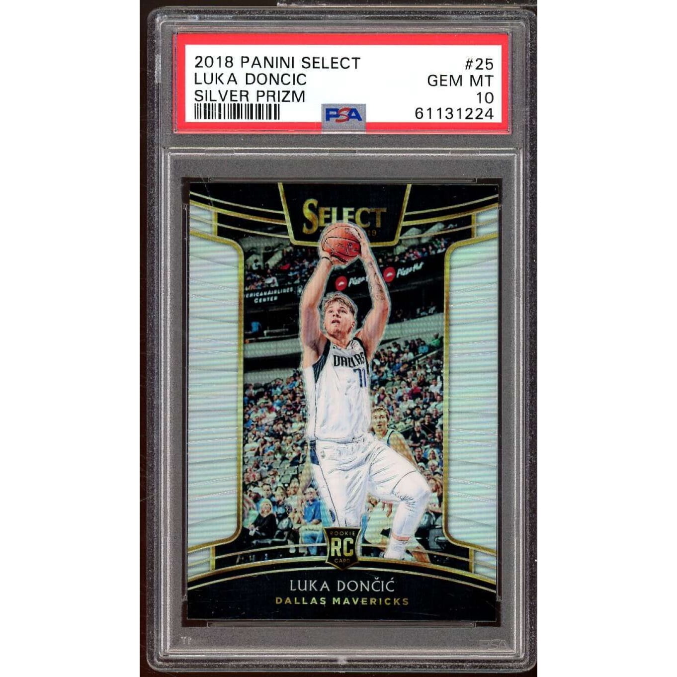 Luka Doncic Rookie Card 2018-19 Panini Select Silver Prizm #25 PSA 10