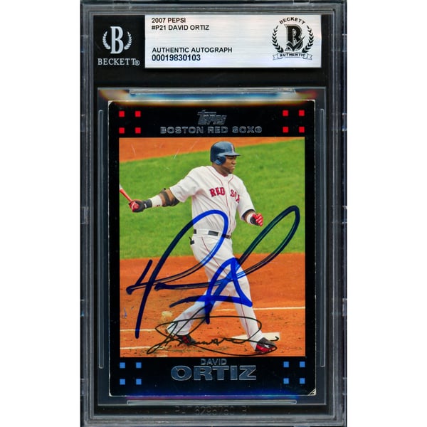David Ortiz Autographed 2007 Topps Pepsi Card #P21 Boston Red Sox 