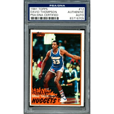 NBA David Thompson Signed Trading Cards, Collectible David 