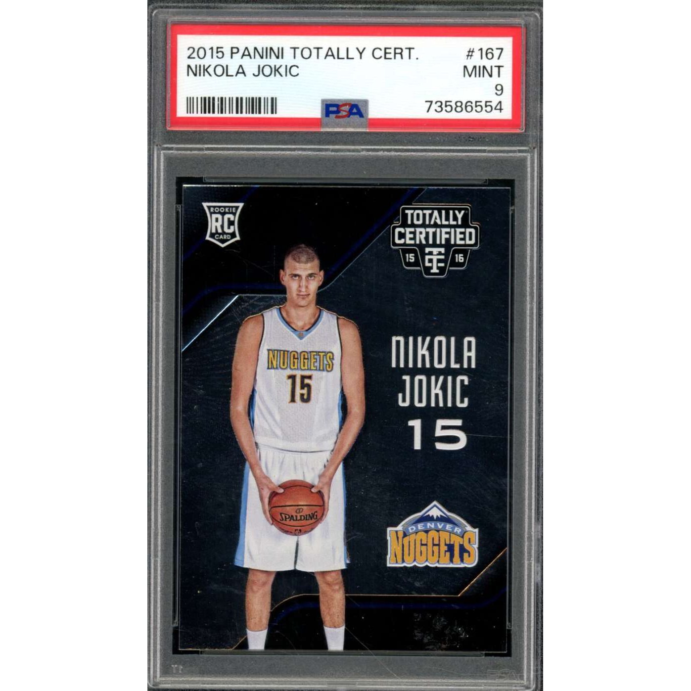 Nikola Jokic Rookie Card 2015-16 Panini Totally Certified #167 PSA 9