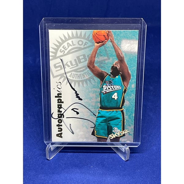Joe Dumars 1997-98 Skybox Autographics On Card Auto