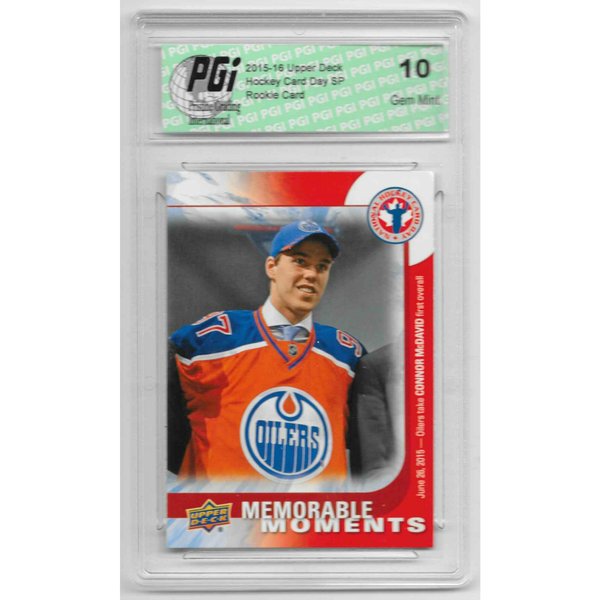 Connor McDavid 2015-16 Upper Deck Rookie Card #6 – PSA GEM MT 10, Low Pop, Oilers