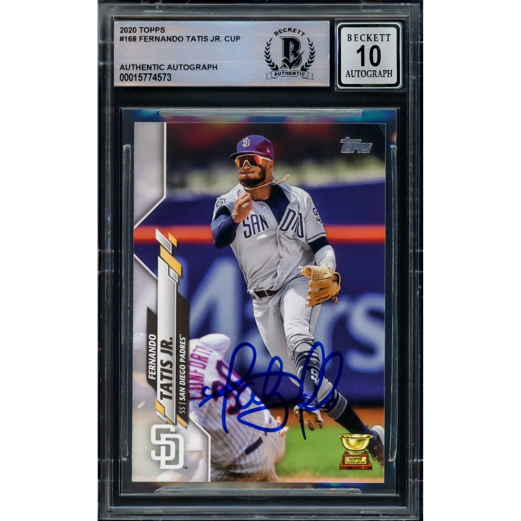 Fernando Tatis Jr. Autographed 2020 Topps Card #168 San Diego 