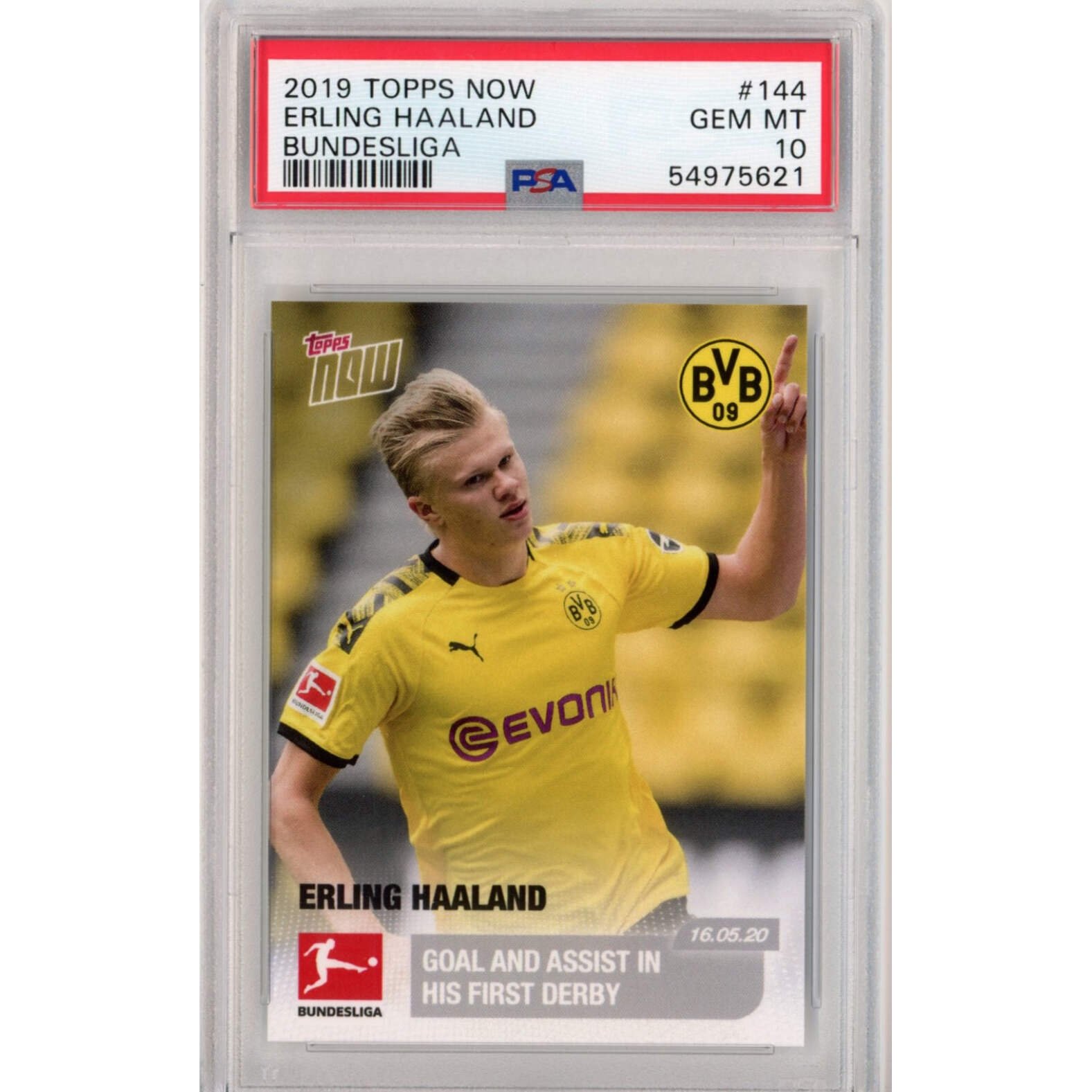 Graded 2019 Topps Now Erling Haaland #144 Bundesliga Rookie RC 