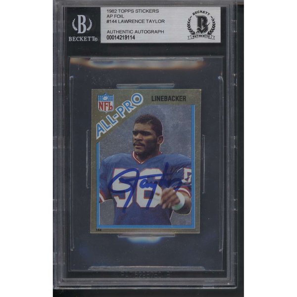 Autographed Lawrence Taylor NFL Trading Cards, Autographed Trading 