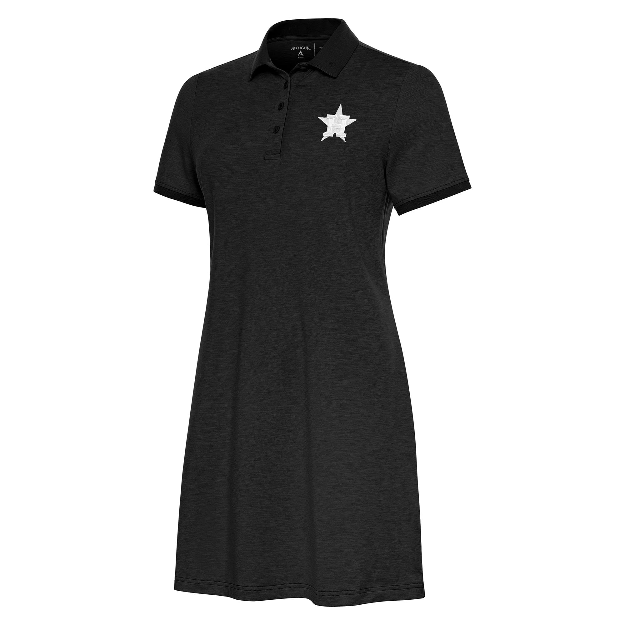 houston astros jersey dress Antigua MLB Play Through Polo Dress, Black, Medium spaghetti strap evening dresses