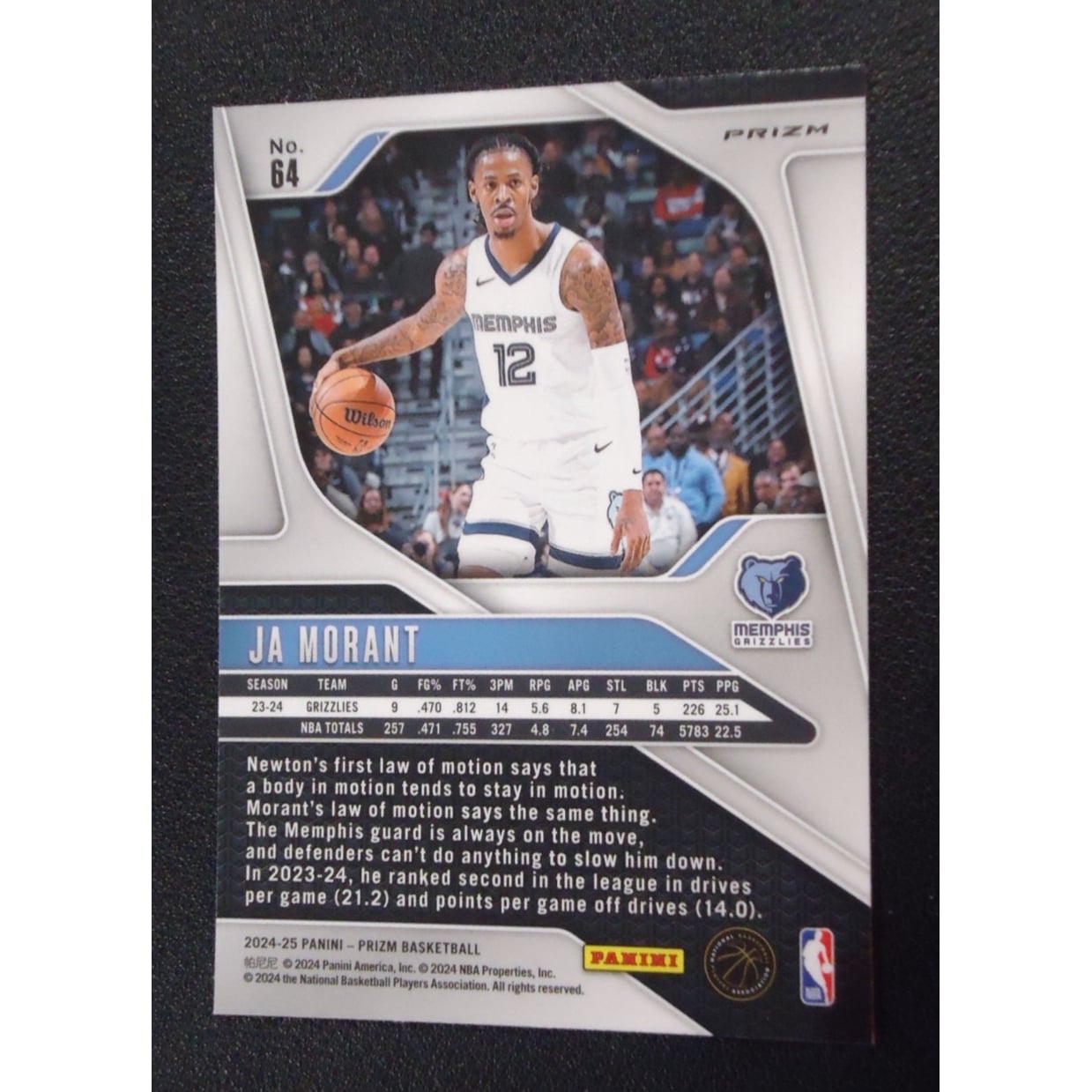 Ja Morant Panini - ジャ・モラント RC 2019-20 NBA card prizm rookie 