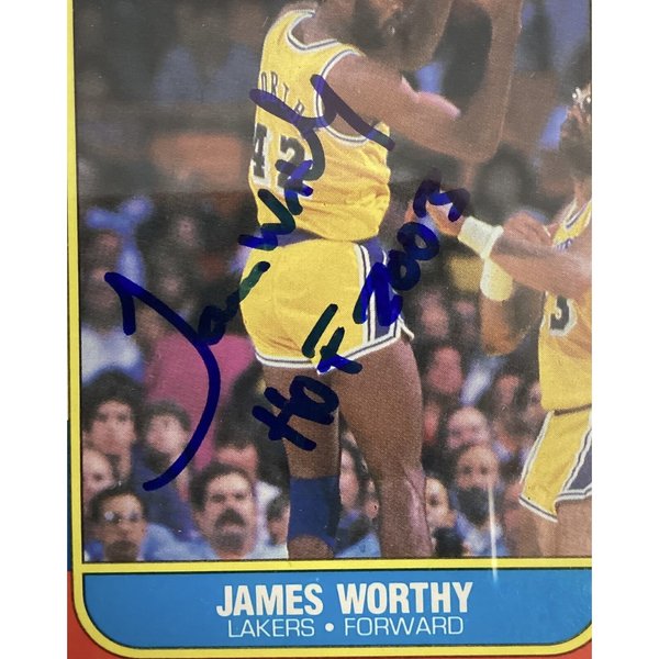 James Worthy Signed 1986 Fleer #131 Basketball Card HOF PSA/DNA 