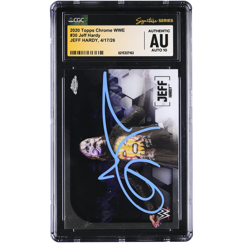Jeff Hardy WWE Autographed 2020 Topps Chrome #30 CGC Fanatics Witnessed ...