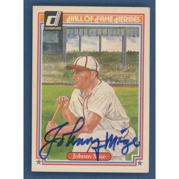 MLB Johnny Mize Signed Trading Cards, Collectible Johnny Mize