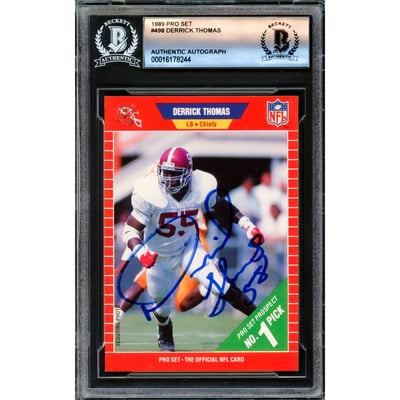 NFL Derrick Thomas Signed Trading Cards, Collectible Derrick 
