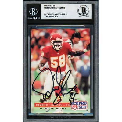 NFL Derrick Thomas Signed Trading Cards, Collectible Derrick 