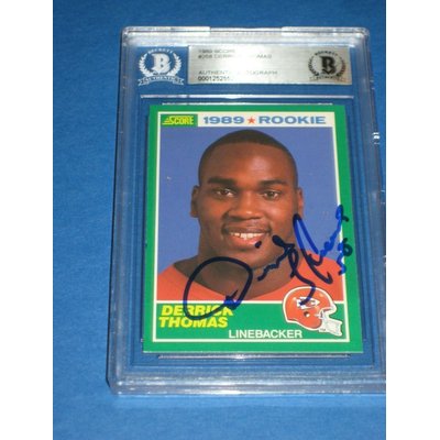 NFL Derrick Thomas Signed Trading Cards, Collectible Derrick 