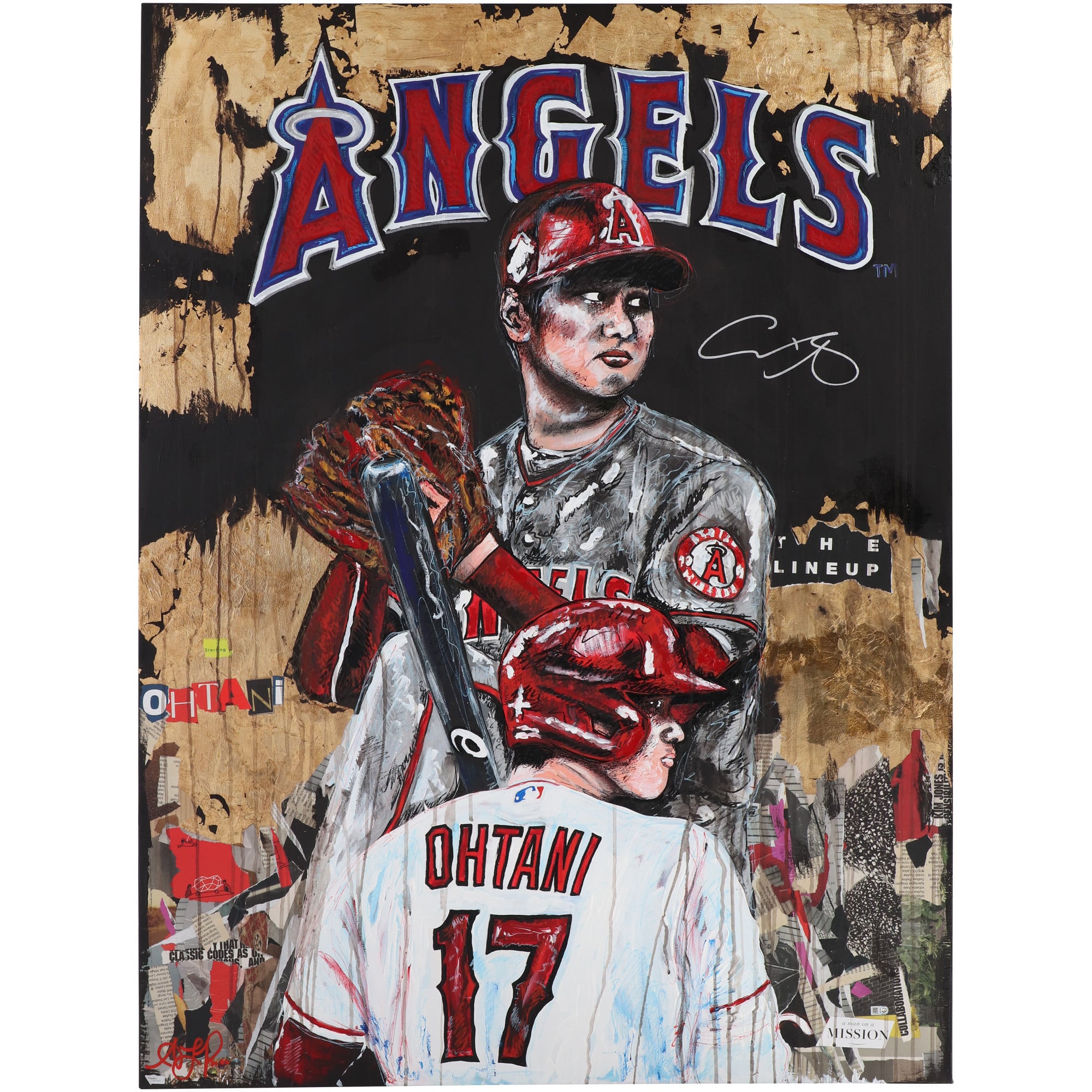 Shohei Ohtani Los Angeles Angels Autographed Stretched 36