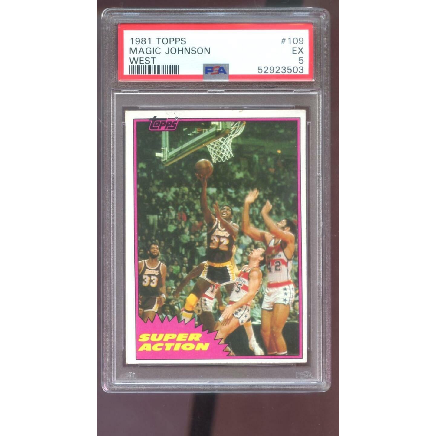 1981-82 Topps #109 Magic Johnson PSA 5 Graded Basketball Card 
