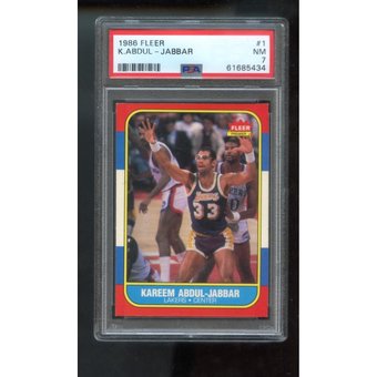 1986-87 Fleer #1 Kareem Abdul-Jabbar PSA 5.5 Graded Basketball 