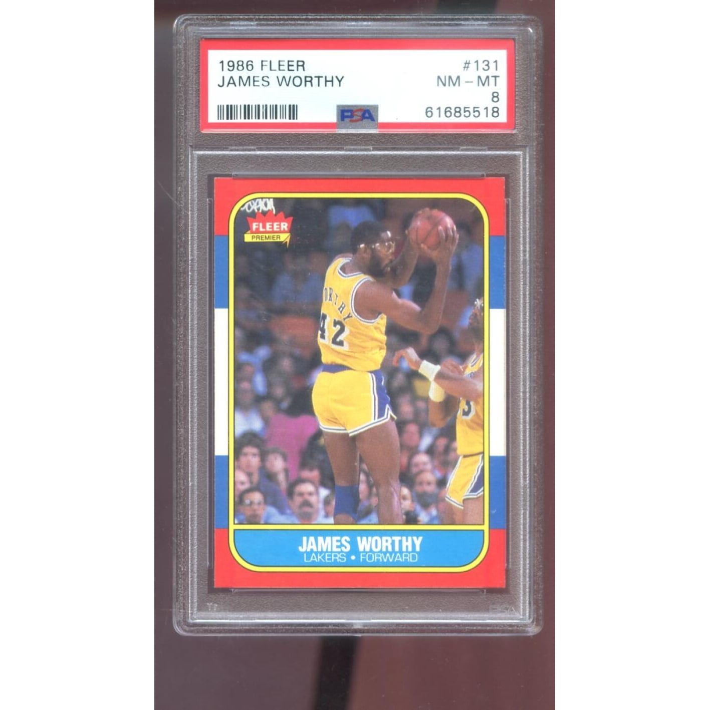 1986-87 Fleer #131 James Worthy ROOKIE RC PSA 8 Graded Basketball 