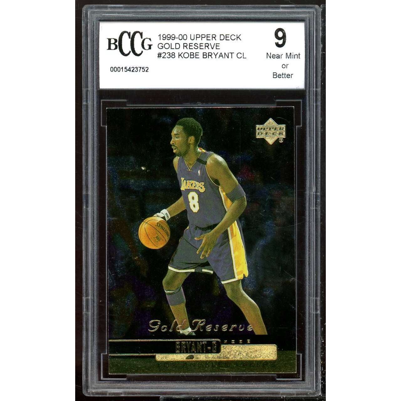 1999-00 Upper Deck Gold Reserve #238 Kobe Bryant Card BCCG 9 Near 