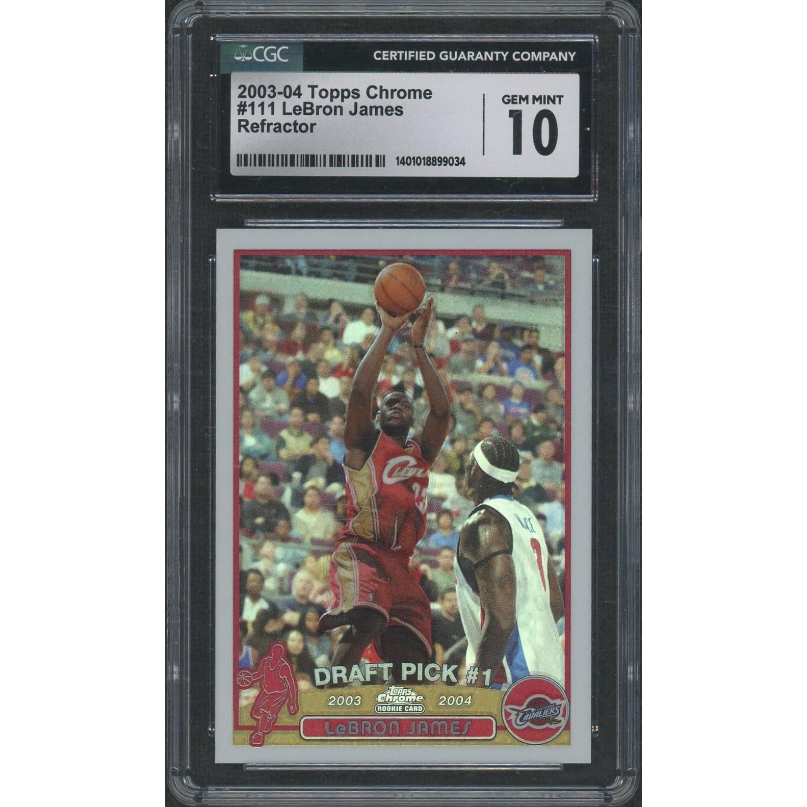 2003/04 Topps Chrome Lebron James Rookie Refractor CGC 10