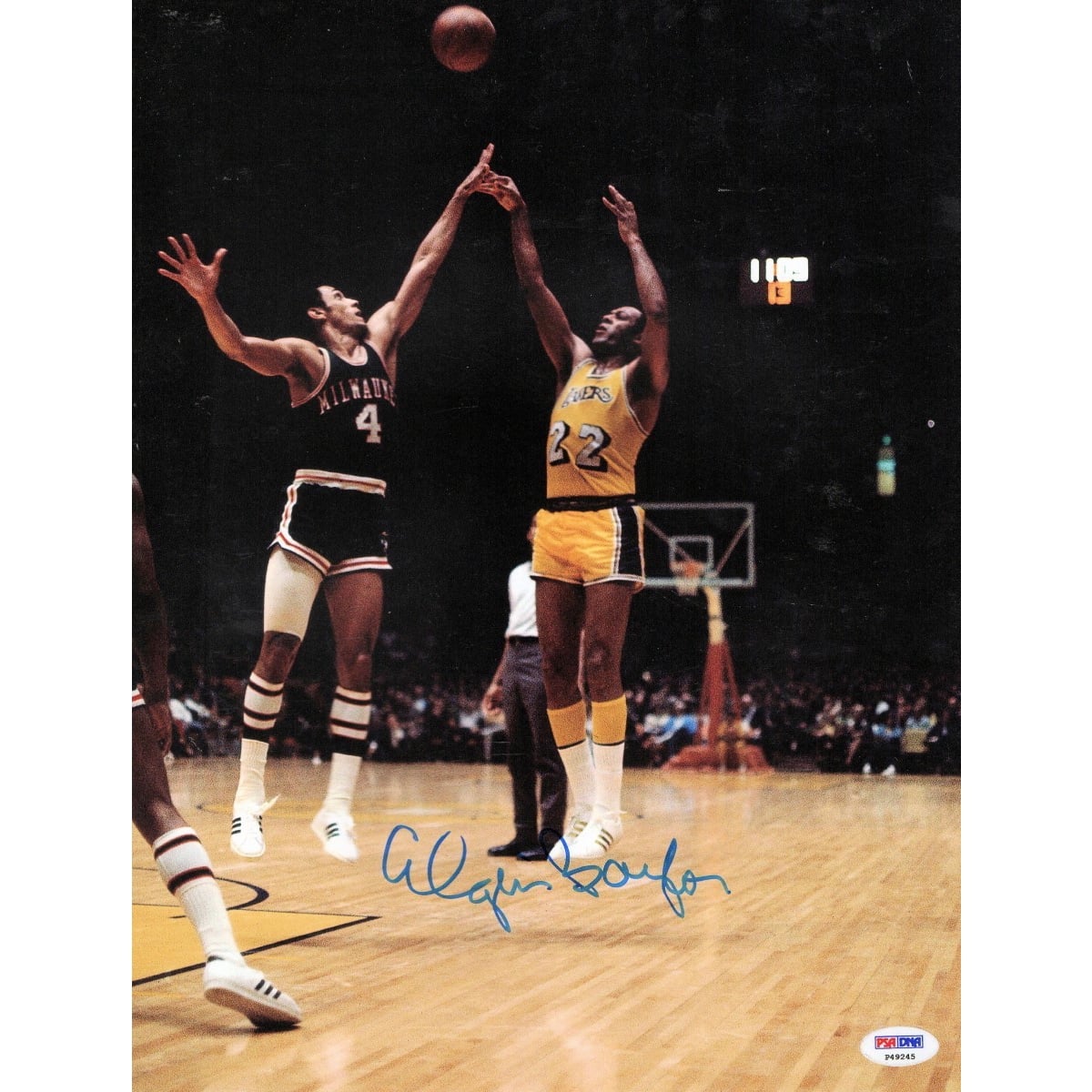 Elgin Baylor Signed Autograph 11X14 Photo Lakers Jump Shot vs 