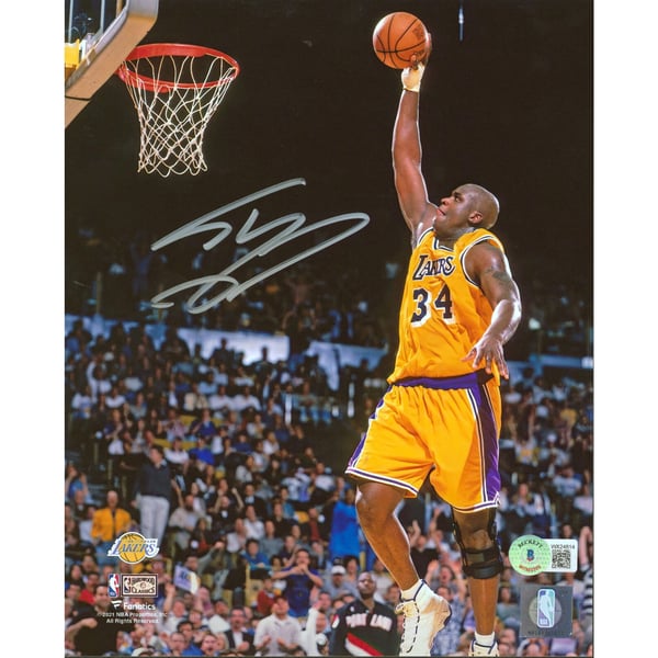 Photo Signée Shaquille O'Neal (Lakers) - Format 8x10 Encadré - Certifiée Beckett - Neuf