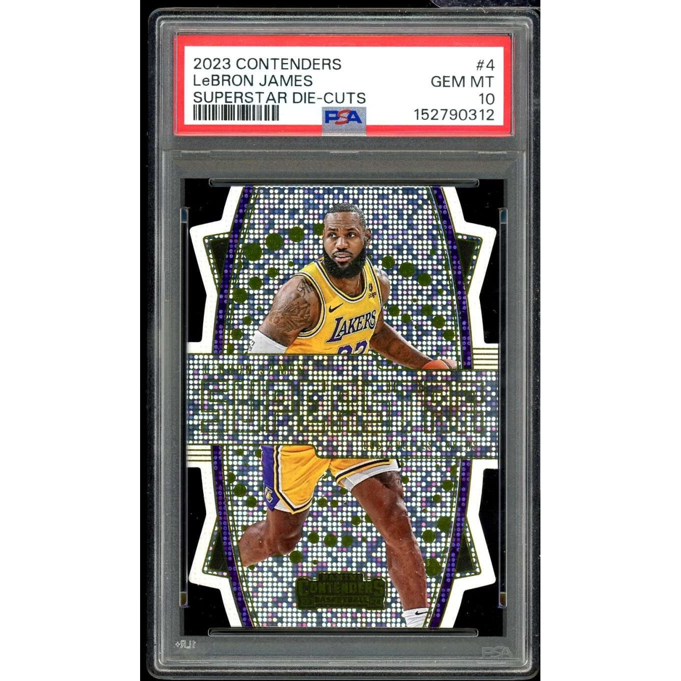 LeBron James Card 2023-24 Contenders Superstar Die-Cuts #4 PSA 10