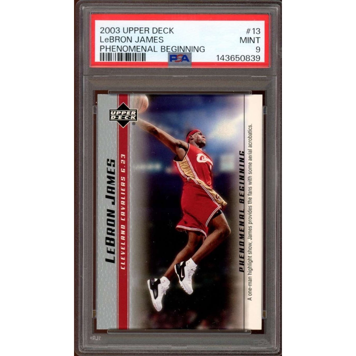 LeBron James Rookie Card 2003-04 Upper Deck Phenomenal Beginning 
