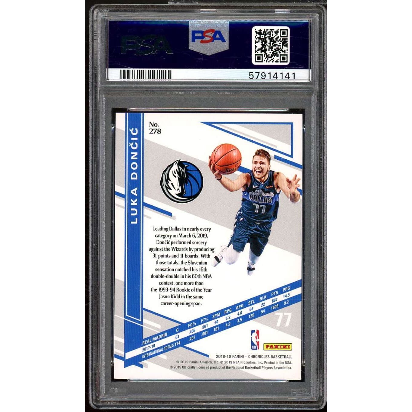 PSA 9] RC LUKA DONCICルカ・ドンチッチ 2018-19 NBA PANINI DONRUSS 